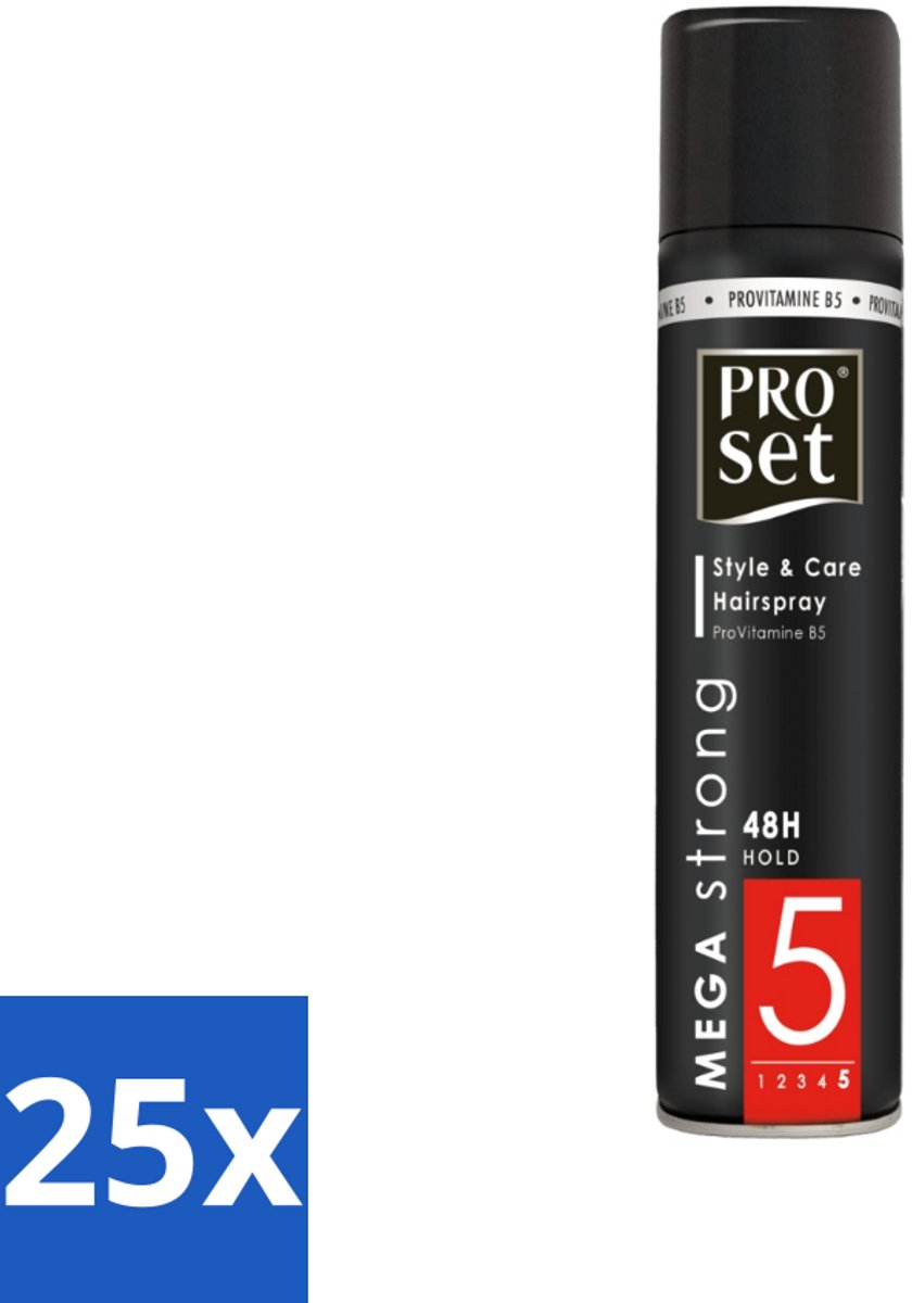 25 x Proset - Haarspray - Mega Strong - 48 uur Werking - 300 ml - Haarspray - 48 Uur Hold - Mega Strong - Volume - Gezond Haar