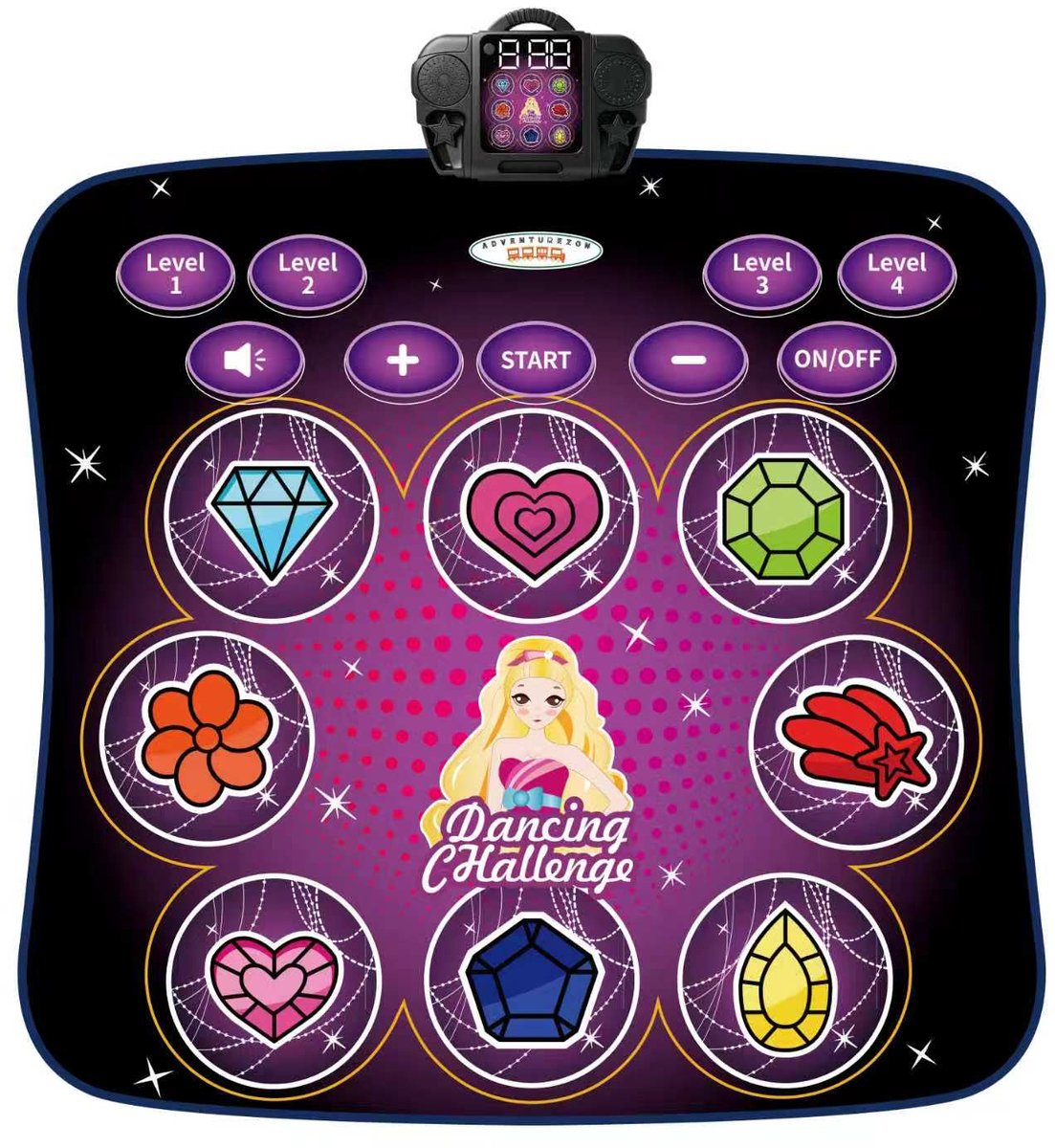 Roze Dansmat voor Kinderen - Meisjes Speelmat met LED-Lichten & Muziek - Elektronisch Bewegingsspel & Dansspel met Antislip - Educatief Kinderspeelgoed vanaf 3 Jaar - Verjaardagscadeau Meisje - Cadeau voor Meisjes
