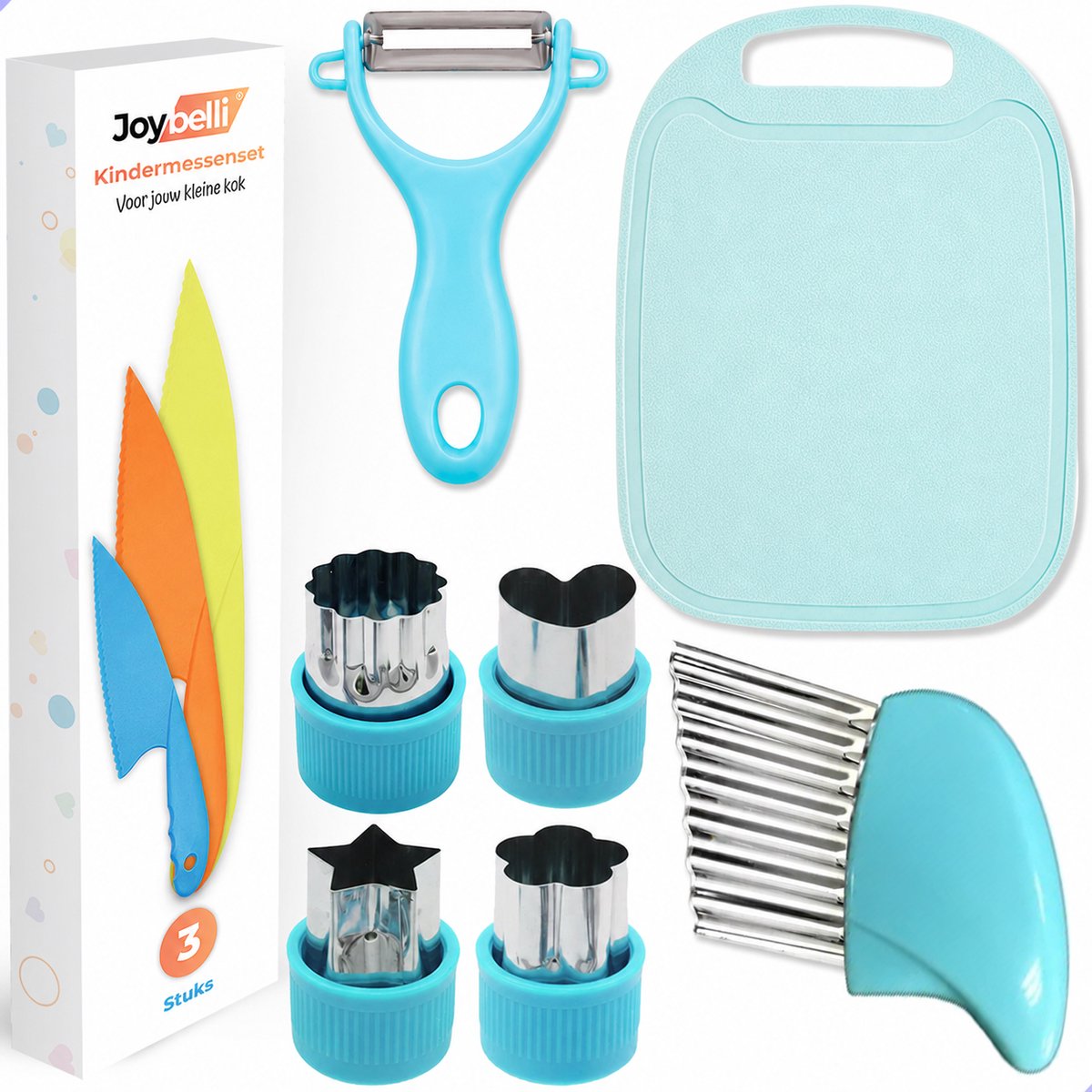 Joybelli® Kindermessen - Messensets - Kindermes - Kindermessenset - Kinderbestek - Uitsteekvormpjes - Messen voor kinderen - 10 delig