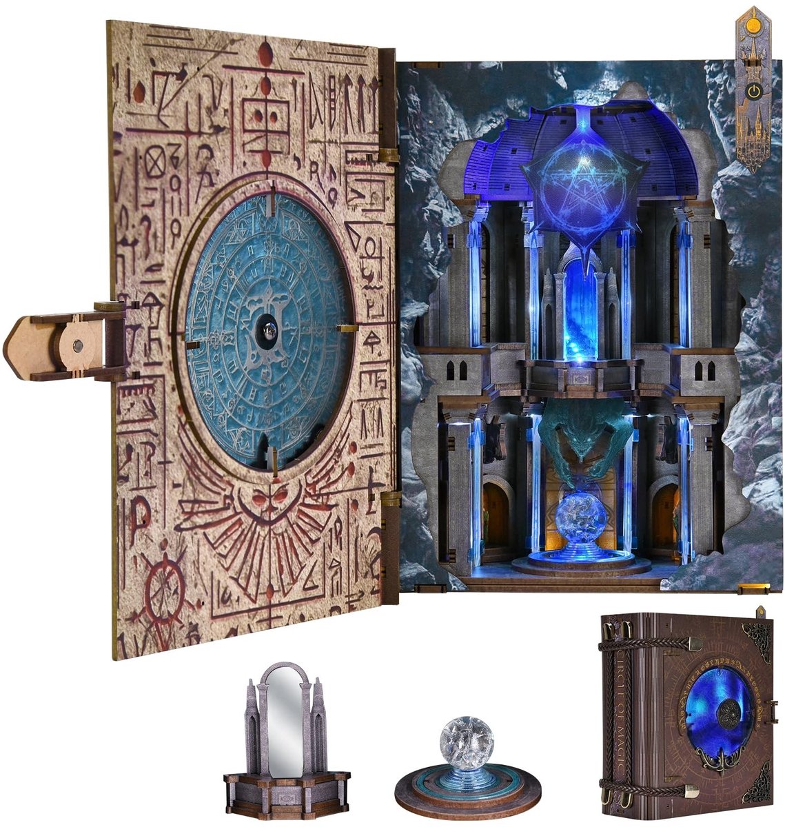 Solidchoice - DIY MiniCity Boek Nook Kit met LED Verlichting, Creatieve Miniatuur Bibliotheek