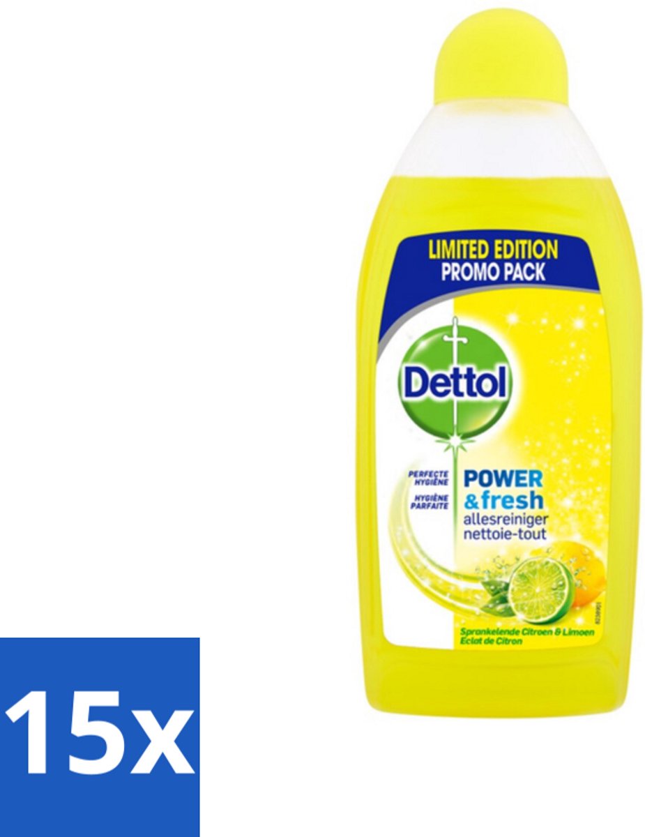 Dettol Power & Fresh Allesreiniger Citrus 500 ml - Bulkverpakking - 15 stuks