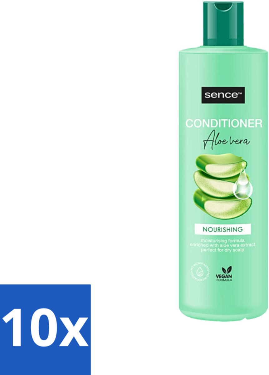 10 x Sence - Aloë Vera - Shampoo - Verzachtend - 400 ml - Aloë Vera Shampoo - Verzachtend Shampoo - Droog Haar Shampoo - Beschadigd Haar Shampoo - Gezond Haar