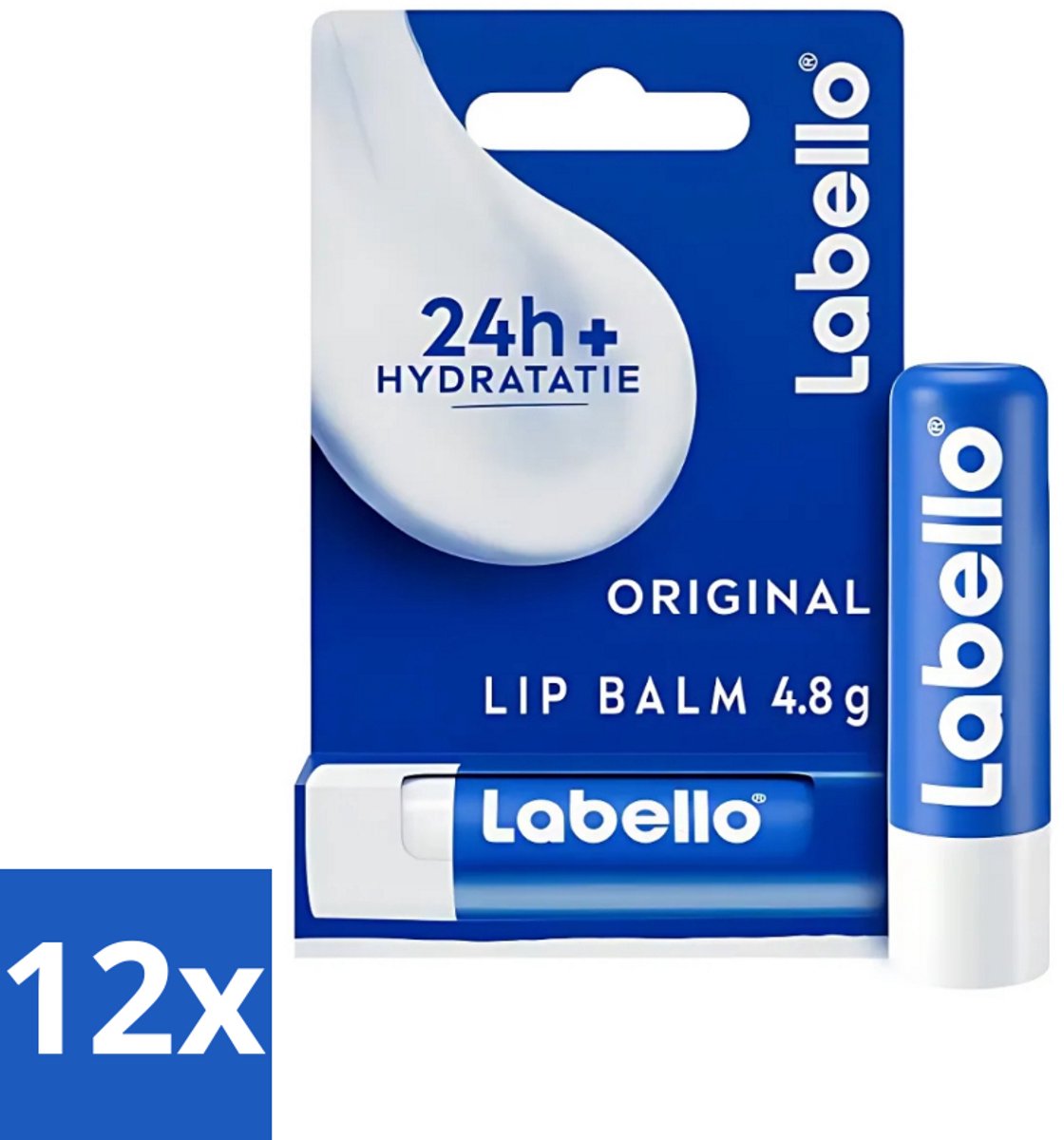 Labello - Original - Lippenbalsem - Hydraterend - Stick - 4.8 g - Voordeelverpakking - 12 stuks
