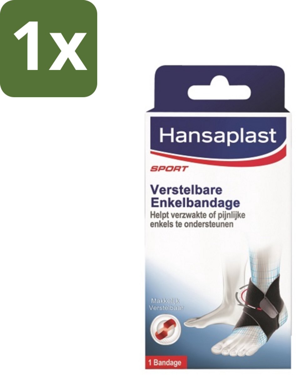 1 x Hansaplast - Sport Enkel Bandage - Enkelsteun - Enkel Brace - Verstelbaar - Zwart - Enkelsteun - Enkelbandage - Enkelbrace - Enkelblessure - Enkelinstabiliteit