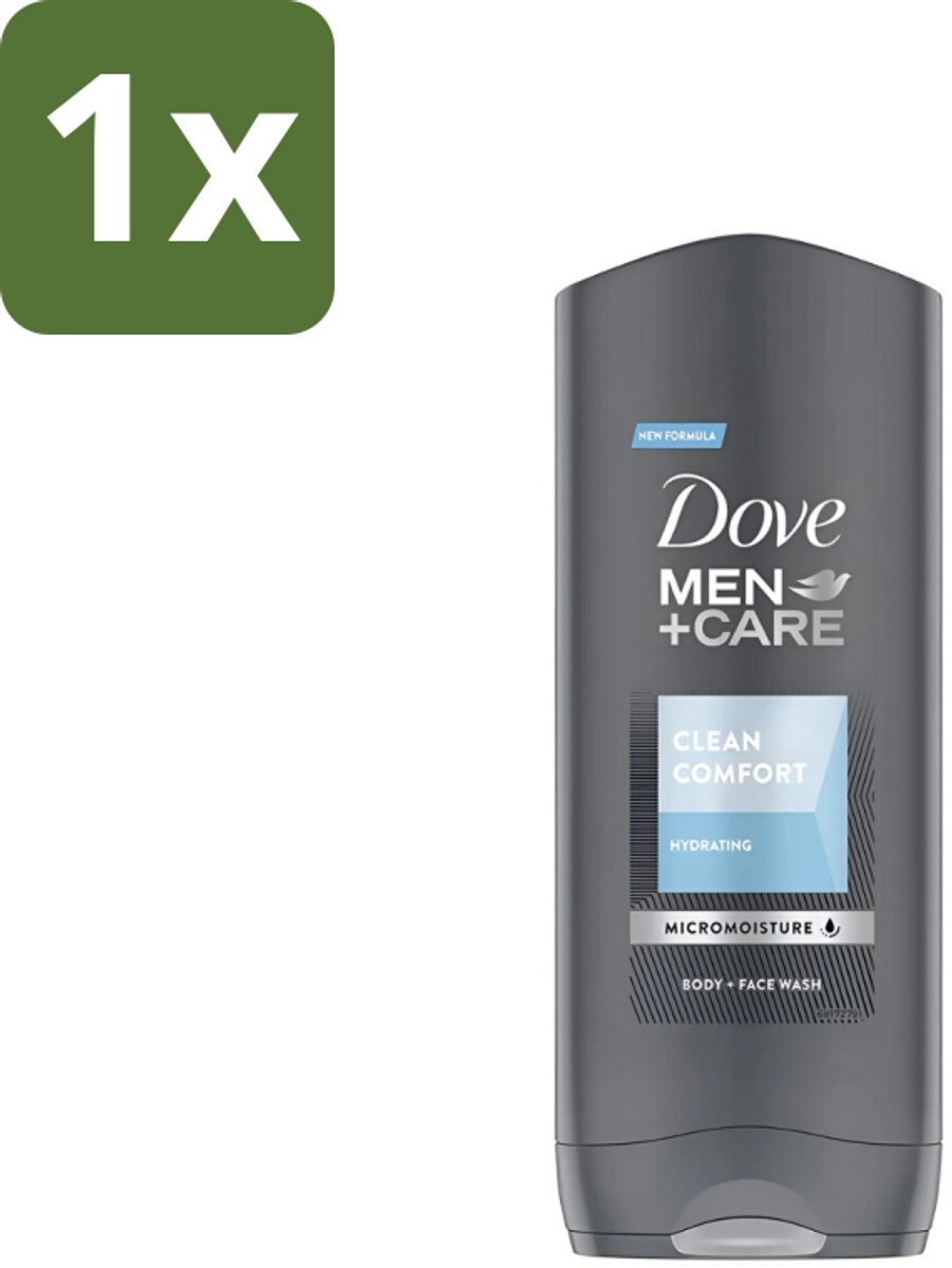 1 x Dove - Douchegel - Men+ Care Clean Comfort - Comfort en verzorging - 400 ml - Douchegel - Uitdroging - Huidverzorging - Mannelijke Douchegel - Frisse Douchegel