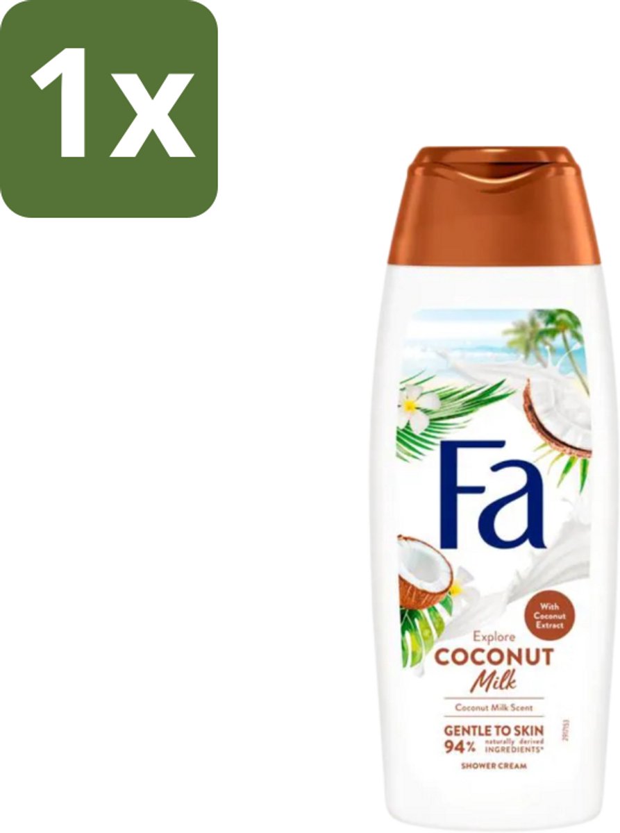 1 x Fa - Douchegel - Coconut Milk - Hydraterend & Kalmerend - Verzachtend - 250 ml - Douchegel Kokosmelk - Hydraterende Douchegel - Kalmerende Douchegel - Verzachtende Douchegel - Kokos-extract Douchegel