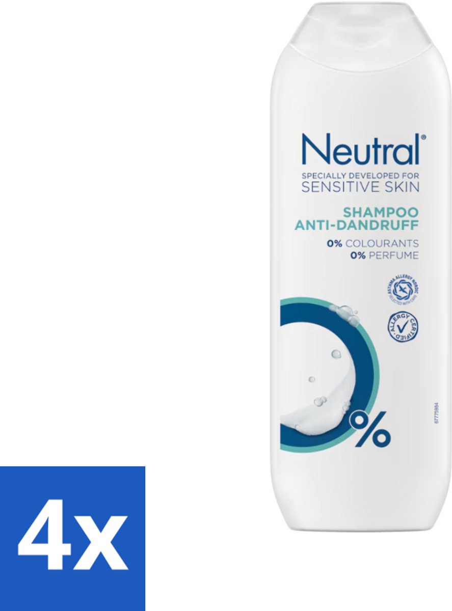 4 x Neutral - Shampoo - Gevoelige Huid - Anti-Roos - 0% Kleurstof & Parfum - 250 ml - Anti-roos Shampoo - Gevoelige Huid - 0% Parfum - 0% Kleurstof - 0% Parabenen