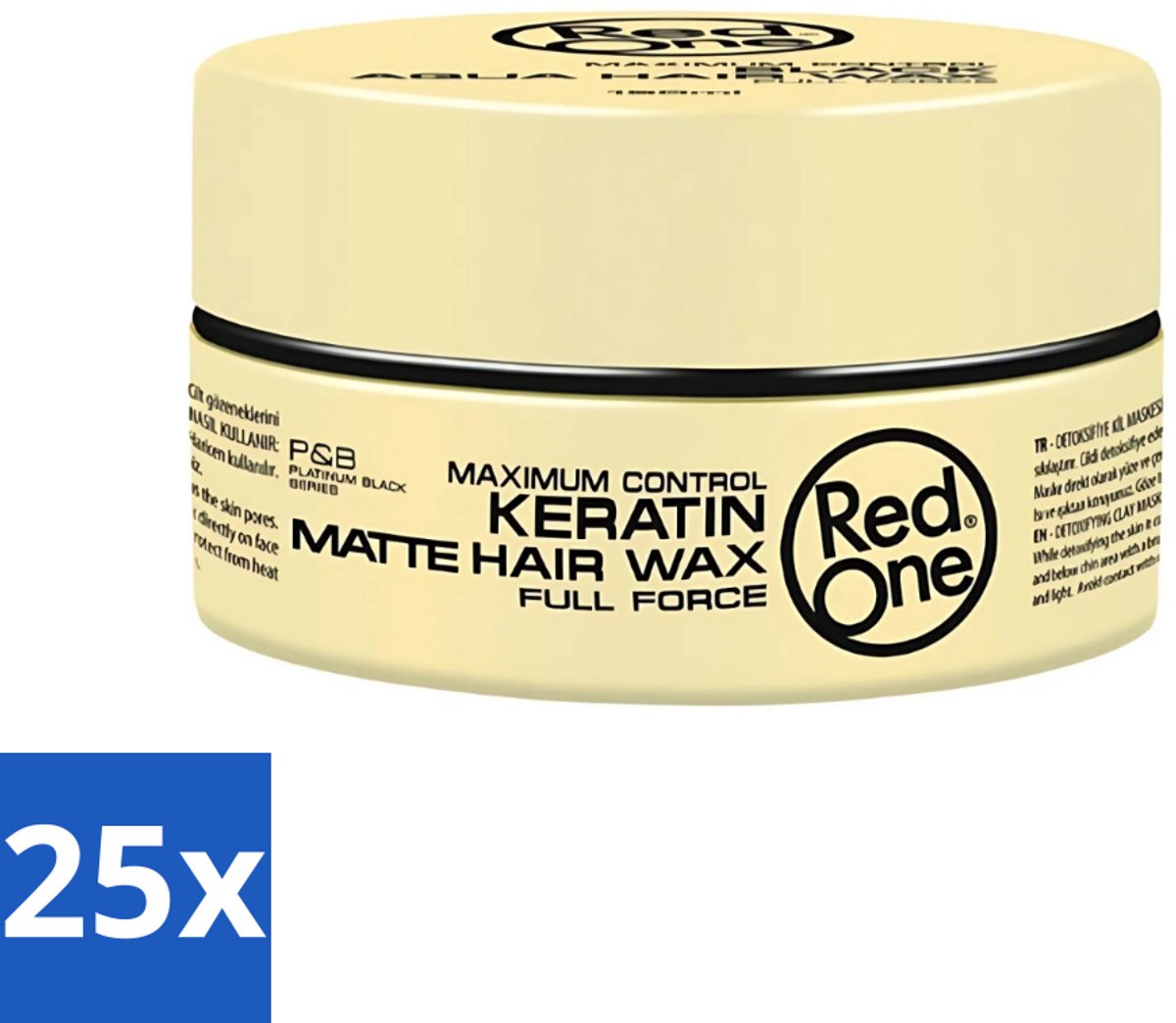 Red One - Haarwax - Keratin Matte - Versterkende Styling - Voor Sterke Hold & Matte Look - 150 ml - Bulkverpakking - 25 stuks
