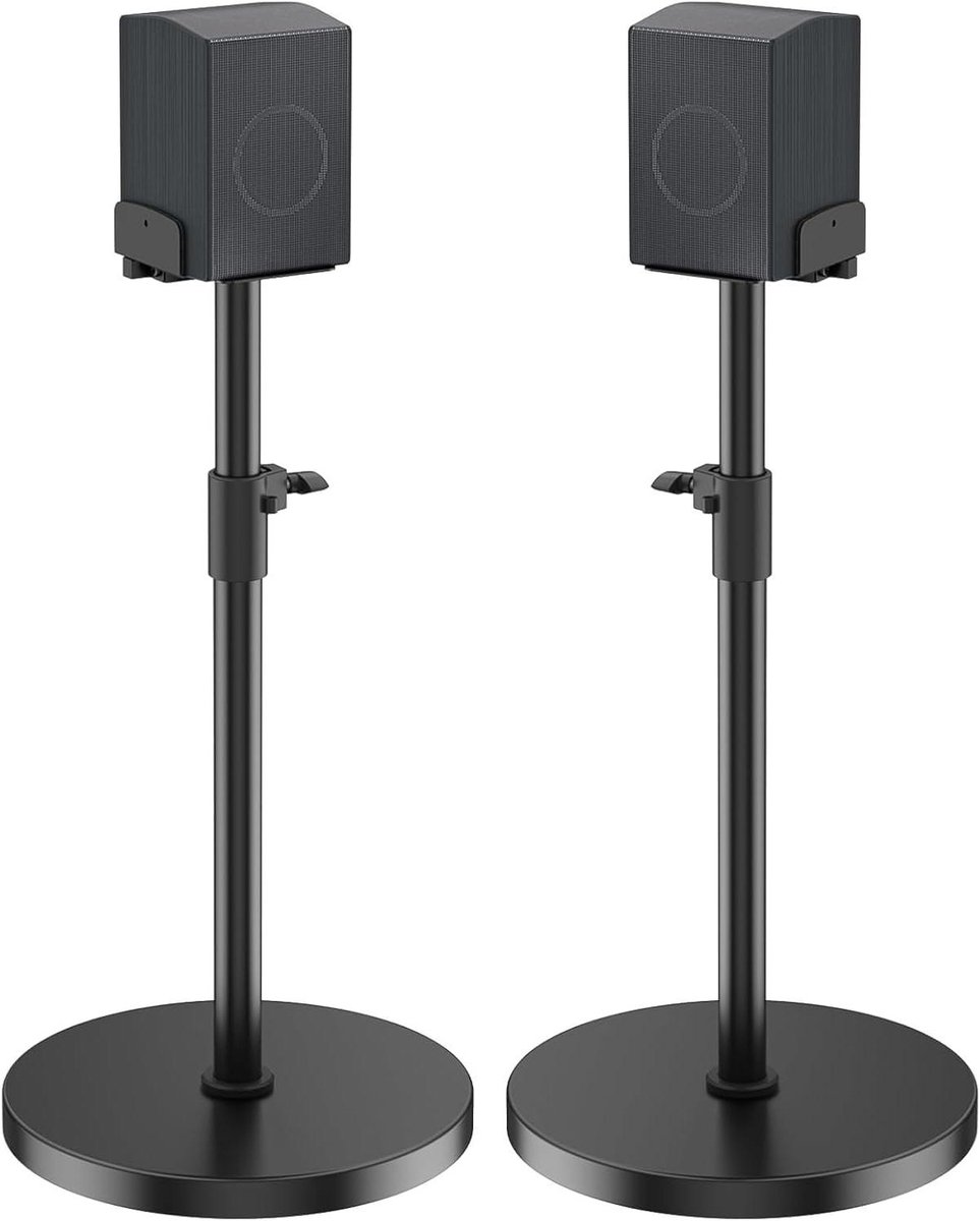 Luidsprekerstandaard - Verstelbare Voet - Home Audio - Robuuste Constructie - Tot 95 cm - Zwart