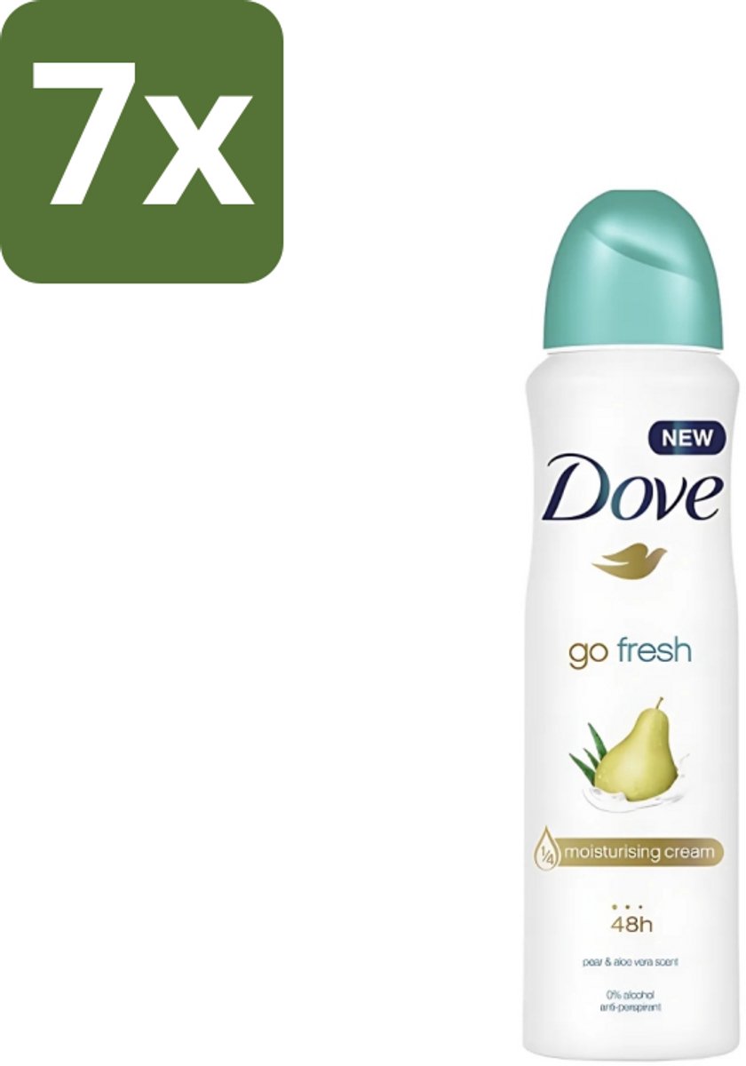 7 x Dove - Deodorant - Spray Go Fresh Pear & Aloe - Frisse en verzorgende geur - 250 ml - Dove Deodorant Spray - Anti-transpirant Spray - Frisse Geur - Peer En Aloë Vera - Oksel Verzorging