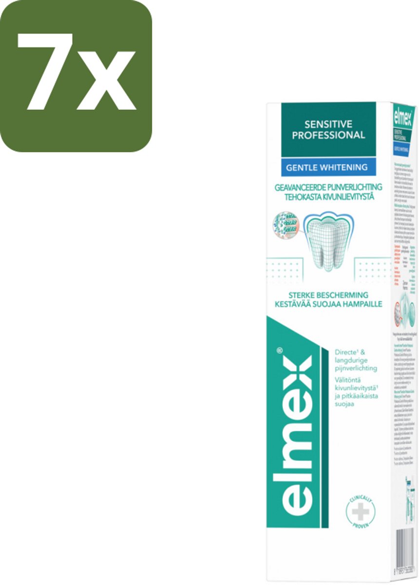 7 x Elmex Tandpasta Sensitive Professional Gentle Whitening 75 ml - Gevoelige Tanden - Tandpasta Whitening - Pro-Argin - Tandgevoeligheid - Tandpasta Voor Gevoelige Tanden