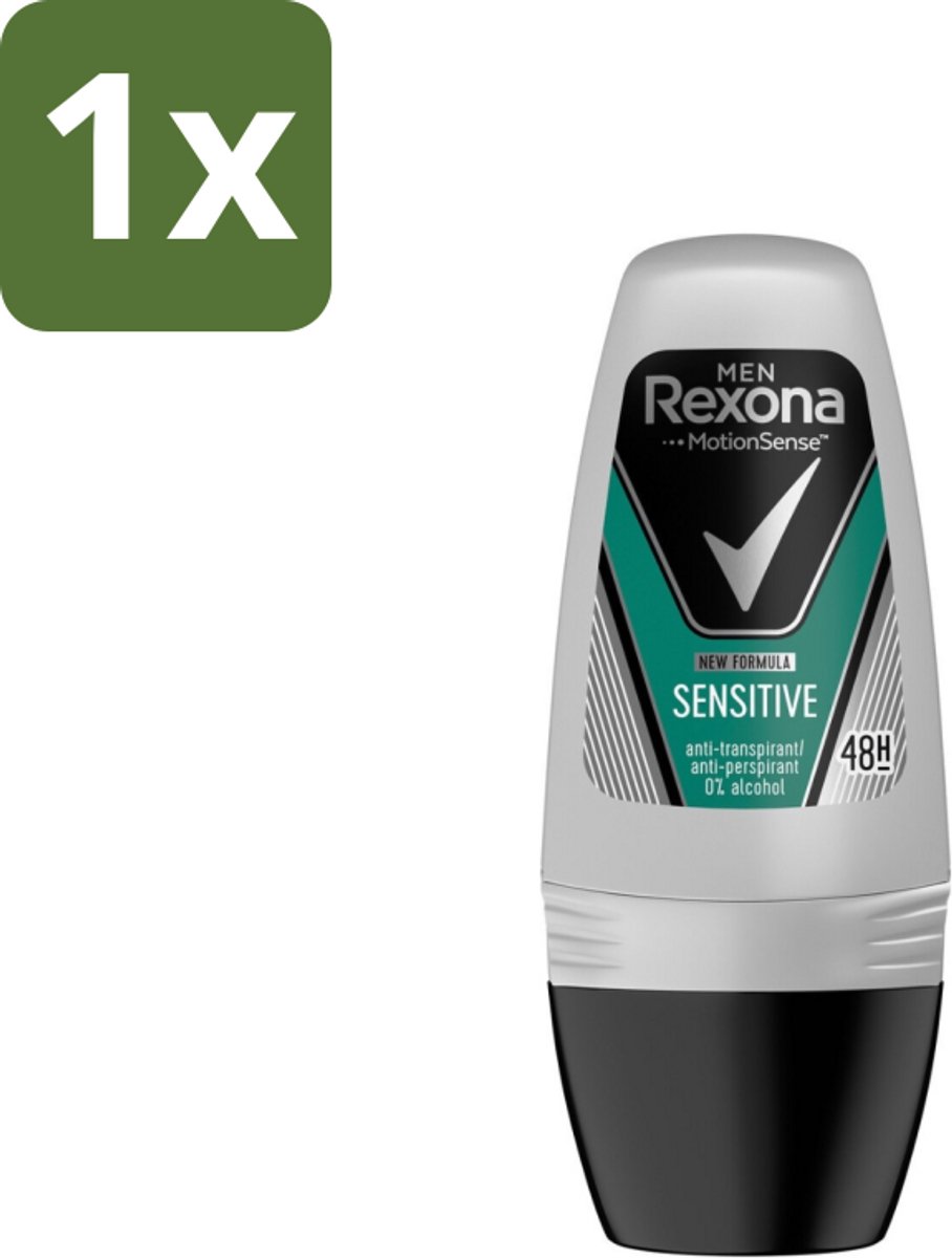 1 x Rexona Men - Sensitive - Deo Roll-on - Anti-transpirant - 50 ml - Gevoelige Huid - Deodorant Voor Mannen - Anti-transpirant - Roll-on Deodorant - Zweetbehandeling