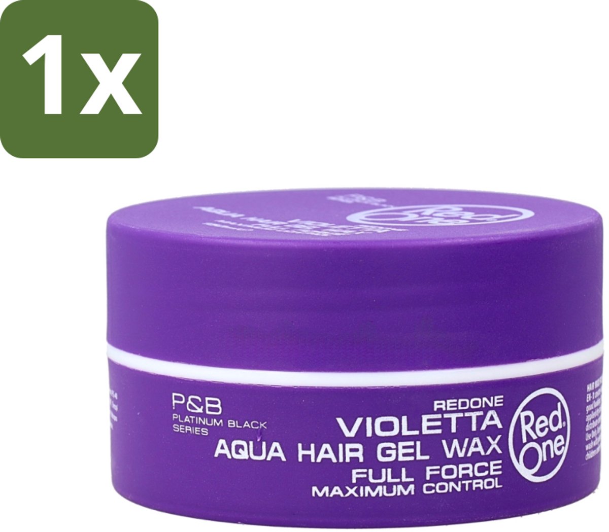 1 x Red One - Haarwax - Quicksilver - Aqua Hair Gel Wax - Voor Sterke Hold & Glans - 150 ml - Haarwax - Haartypen - Styling Wax - Haartypen - Haartypen