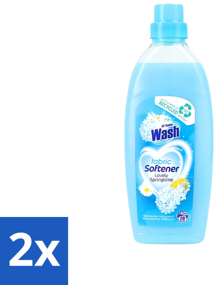 2 x At Home - Wash - Wasverzachter - Lovely Springtime - 20 Wasbeurten - Wasverzachter - Wasverzachter Voor Kleding - Wasverzachter Voor Alle Stoffen - Wasverzachter Fris - Wasverzachter Geur