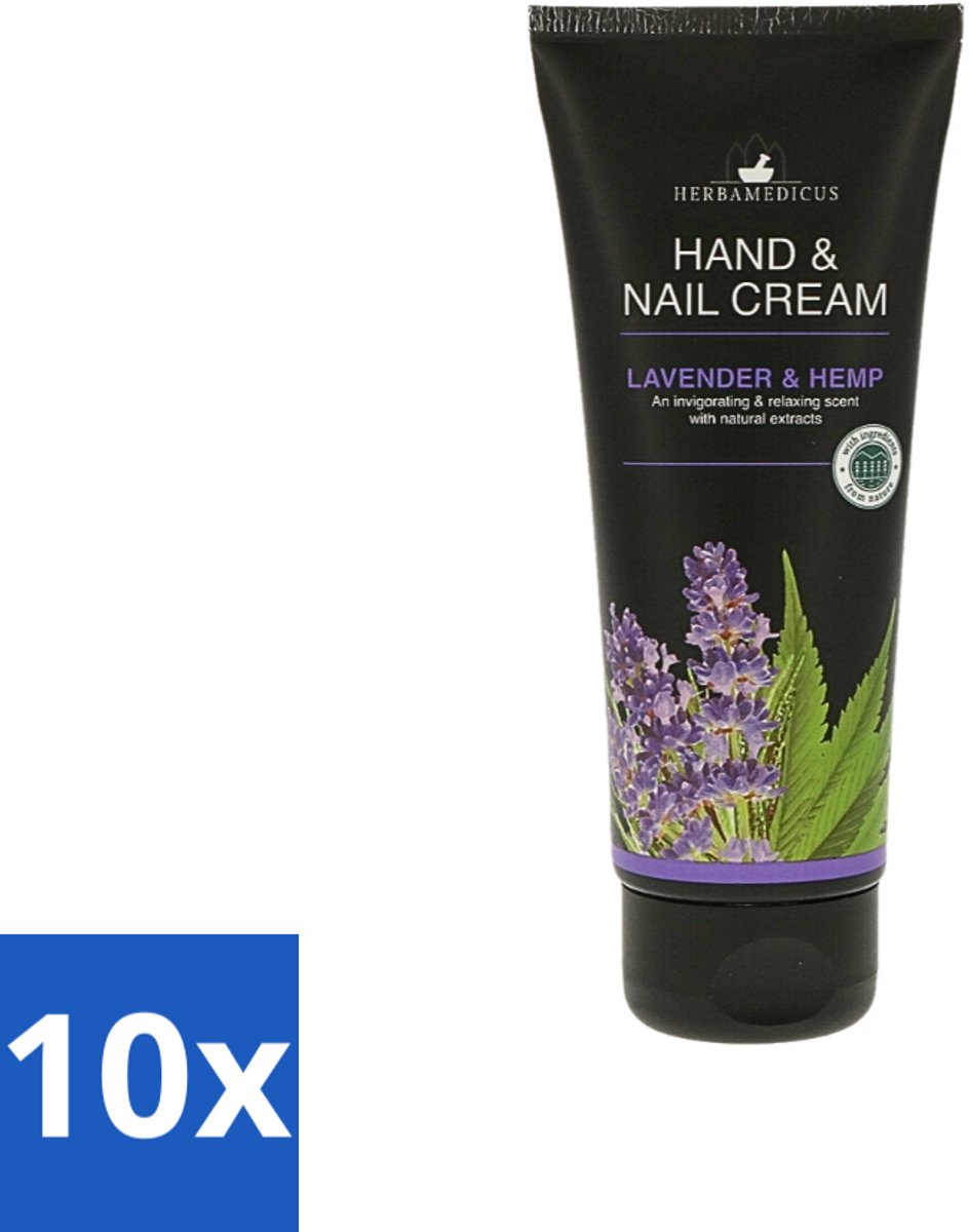 10 x Herbamedicus - Handcrème - Lavendel Geur - Verzachtend & Kalmerend - 75 ml - Handcrème Lavendel - Handcrème - Handverzorging - Natuurlijke Handcrème - Kalmerende Handcrème