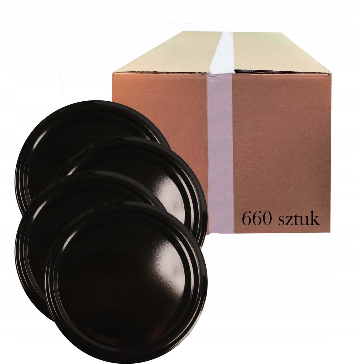 Zwarte Twist-off Deksels voor Potten - 82mm - 6-Sluitingen - 660 Stuks