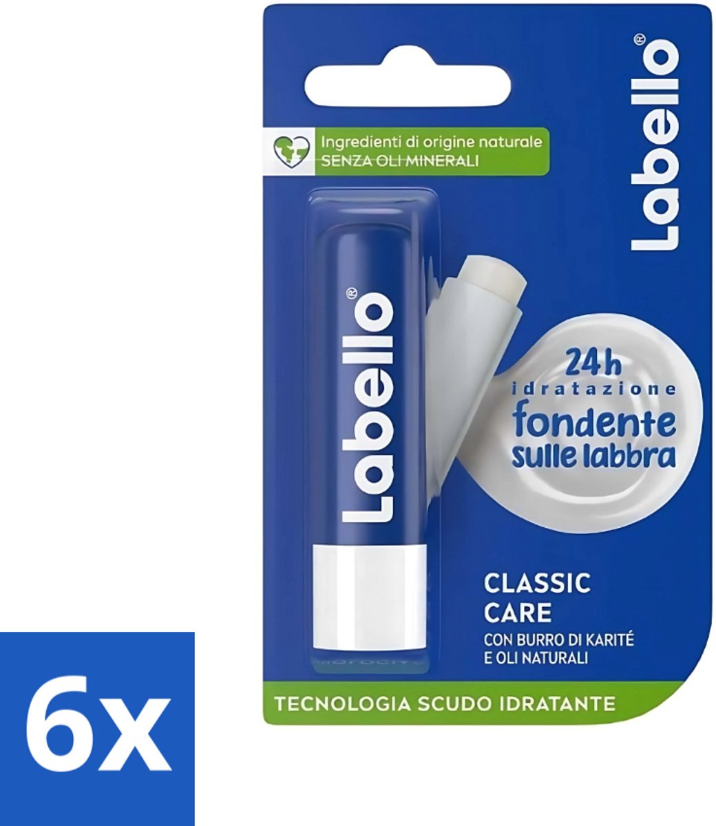 Labello - Classic Care - Lippenbalsem - Voedend & Beschermend - 5.5 ml - Voordeelverpakking - 6 stuks