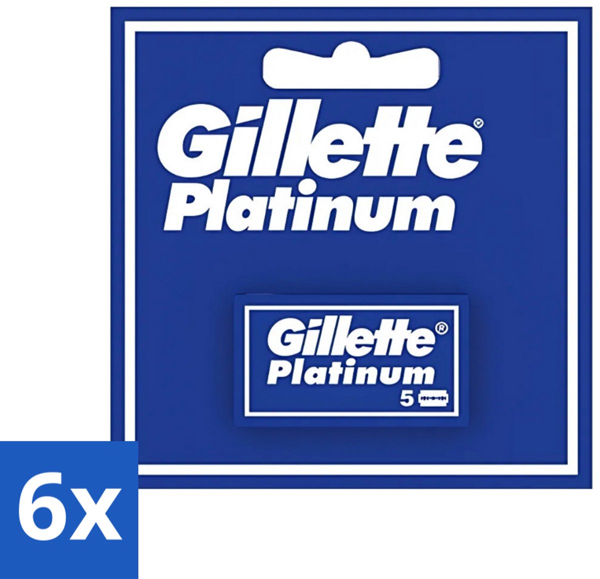 Gillette - Platinum - Extra scherpte - 5 Navulscheermesjes - Voordeelverpakking - 6 stuks