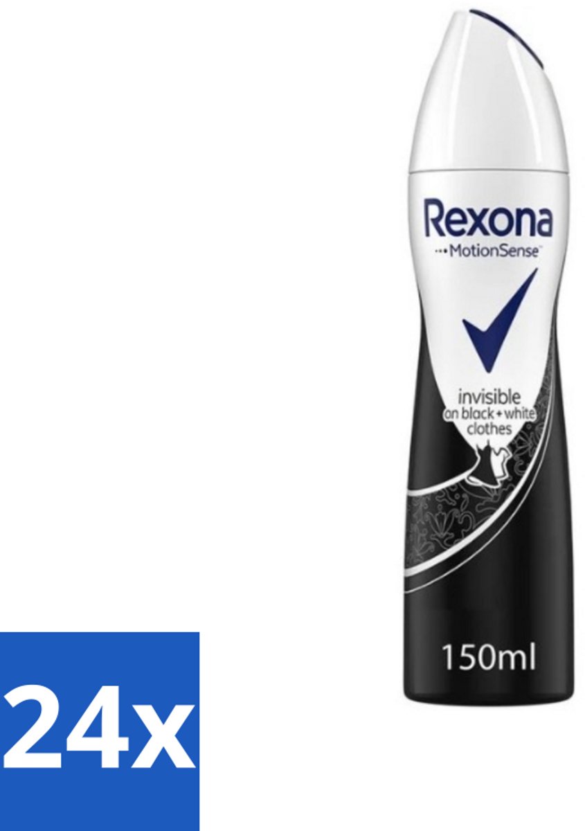 24 x Rexona - Invisible Diamond - Deodorant Spray - Anti-perspirant - 150 ml - Rexona Women Invisible Anti-transpirantspray - Anti-perspirant - Deodorant Spray - Zweetbescherming - Vlekkenbescherming