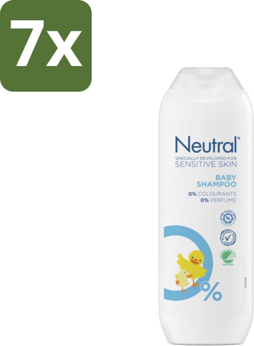 7 x Neutral - Babyshampoo - Gevoelige huid - Parfumvrij - Zonder Kleurstoffen - 250 ml - Baby Shampoo - Hypoallergenisch Shampoo - Zachte Babyhuid - Gevoelige Huid - Parfumvrije Shampoo