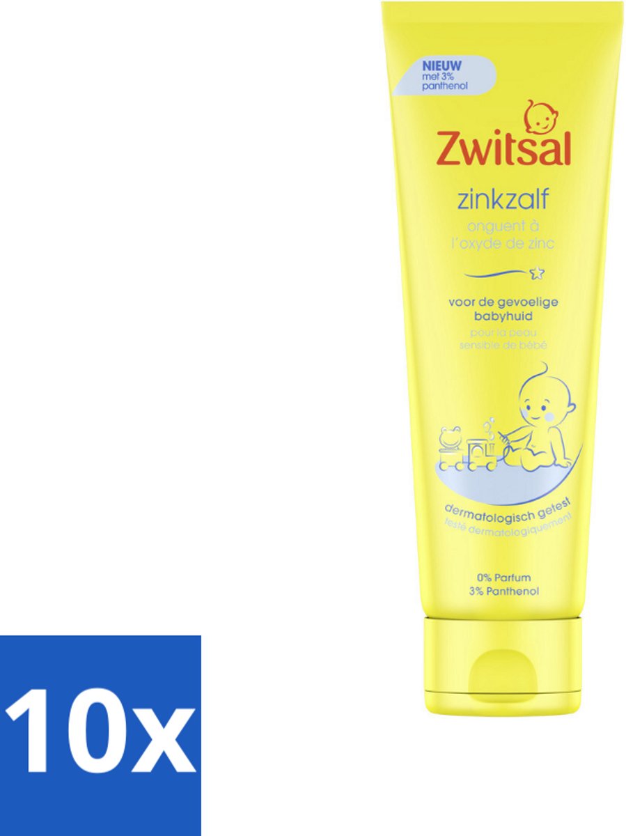 10 x Zwitsal 0% Parfum - Babyverzorging - Zinkzalf - Voor de Gevoelige Babyhuid - 100 ml - Babyhuid Verzorging - Luieruitslag - Zwitsal Zinkzalf - Gevoelige Huid - Natuurlijke Ingrediënten