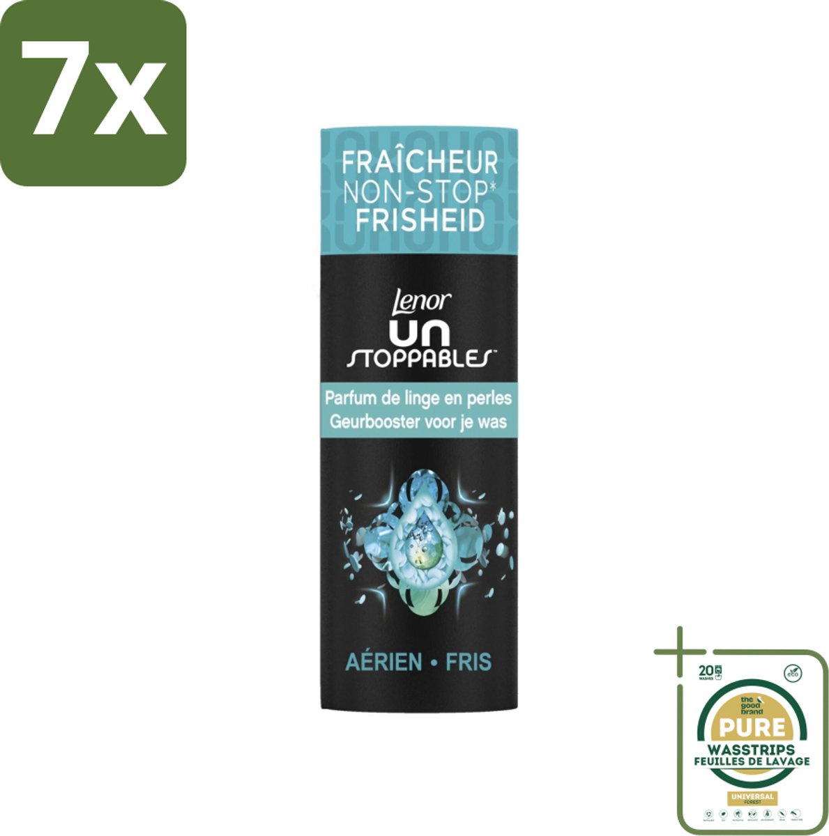 7 x Lenor Unstoppables - Geurbooster - Fris - 13 Wasbeurten - Grootverpakking - Geurbooster - Frisheid - Citrusgeur - Fruitige Geur - Bloemige Geur