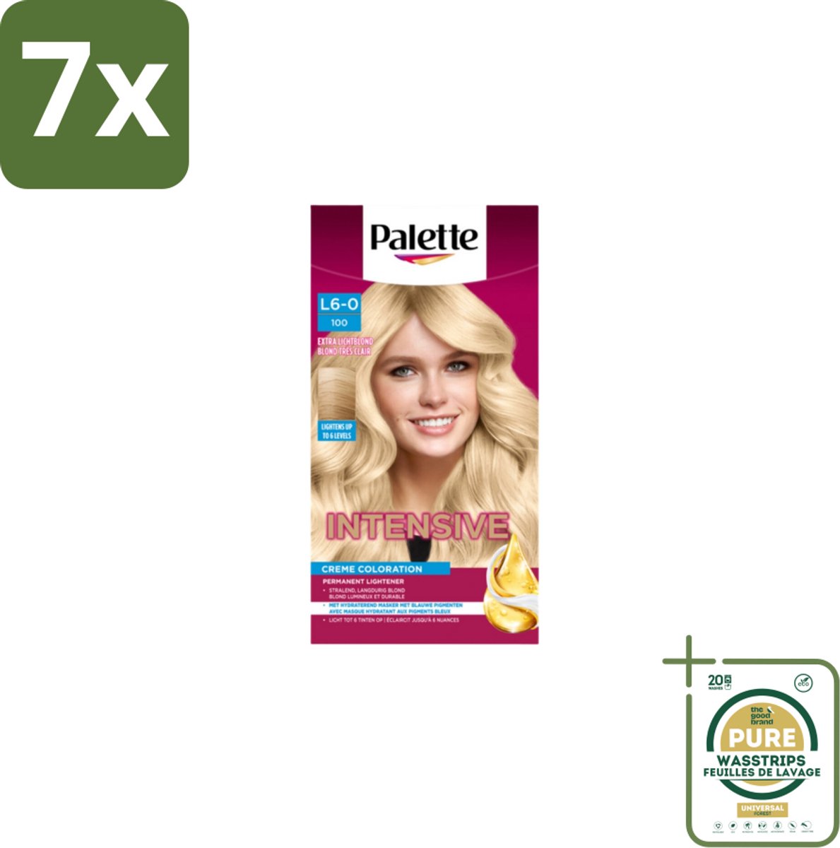 7 x Poly Palette – Haarverf – 100 Extra Licht Blond – 115 ml - Grootverpakking - Haarkleur - Blond - Haarkleuringscrème - Haarkleuringsproduct - Haarverzorging