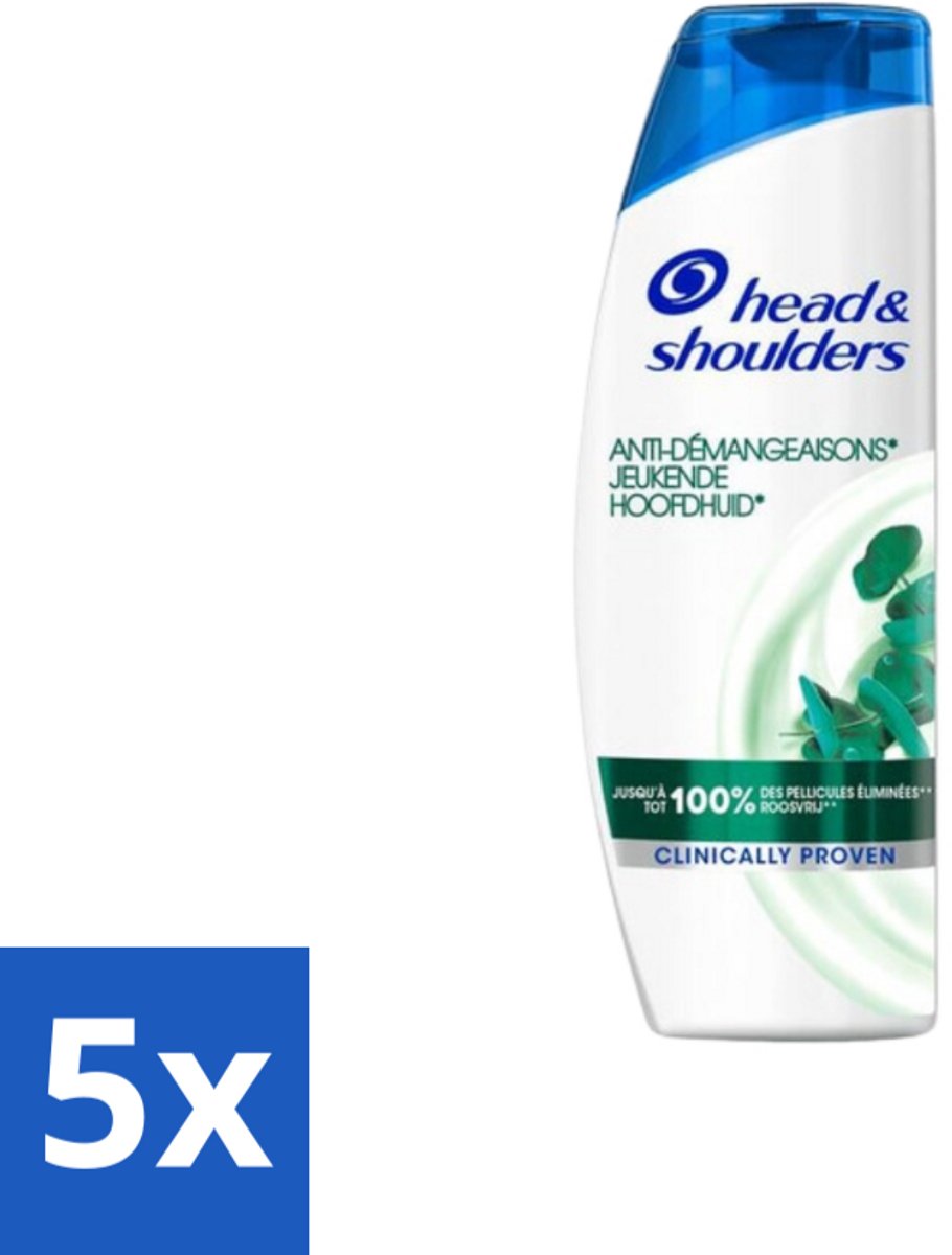 5 x Head & Shoulders - Anti-Roos Shampoo - Jeukende Hoofdhuid - 285 ml - Jeukende Hoofdhuid - Anti-roos Shampoo - Roosvrij Haar - Hoofdhuid Verzorging - Jeuk Beheersen
