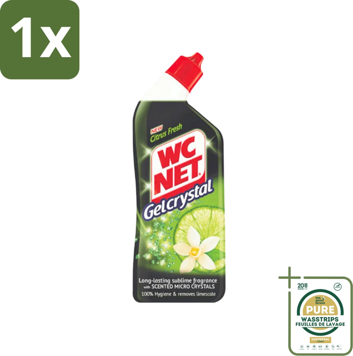 1 x WC Net - Toiletreiniger - Gel - Citrusgeur - Ontkalkt - 750ml- WC Net Gel - Toilet Reiniger - Ontzorging - Kalkaanslag - Toilet Reinigen