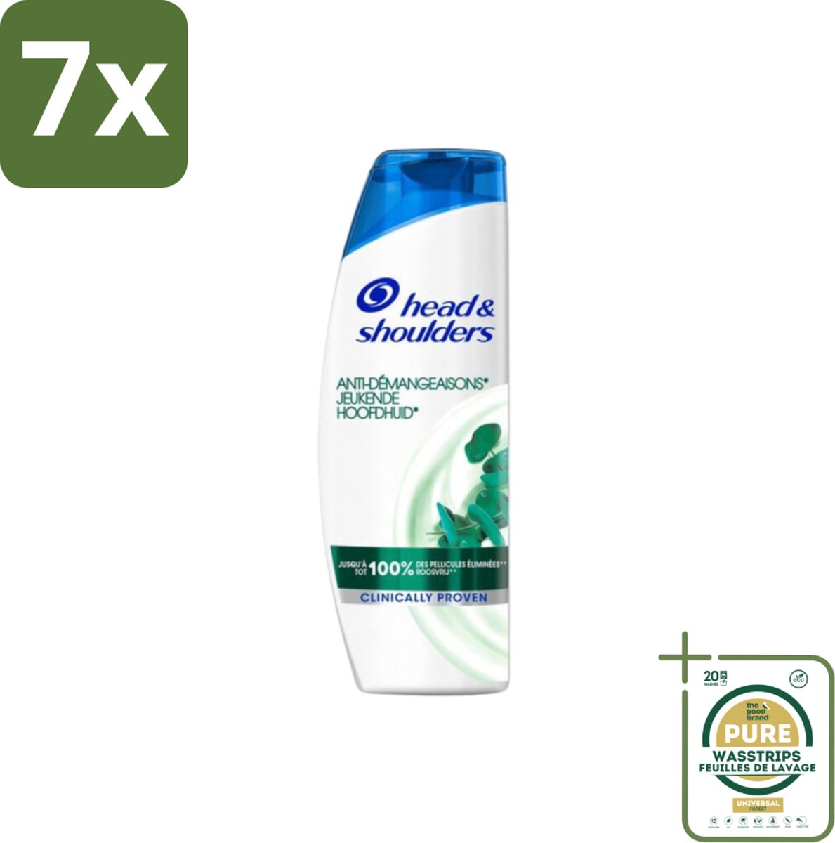 7 x Head & Shoulders - Anti-Roos Shampoo - Jeukende Hoofdhuid - 285 ml - Grootverpakking - Jeukende Hoofdhuid - Anti-roos Shampoo - Roosvrij Haar - Hoofdhuid Verzorging - Jeuk Beheersen