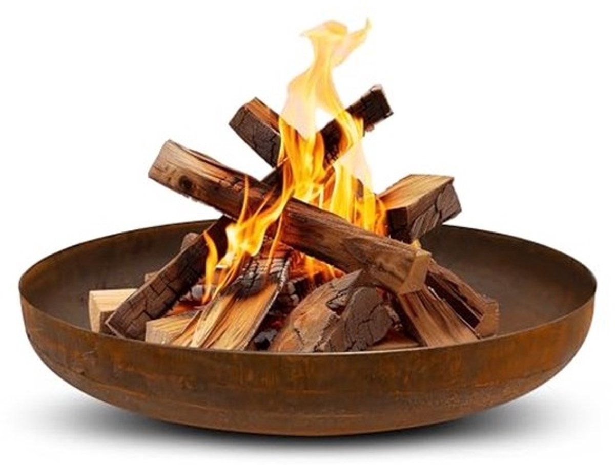 Fire Bowl Ø100 cm - Corten Steel Outdoor Fire Pit for Grilling and Atmospheric Evenings