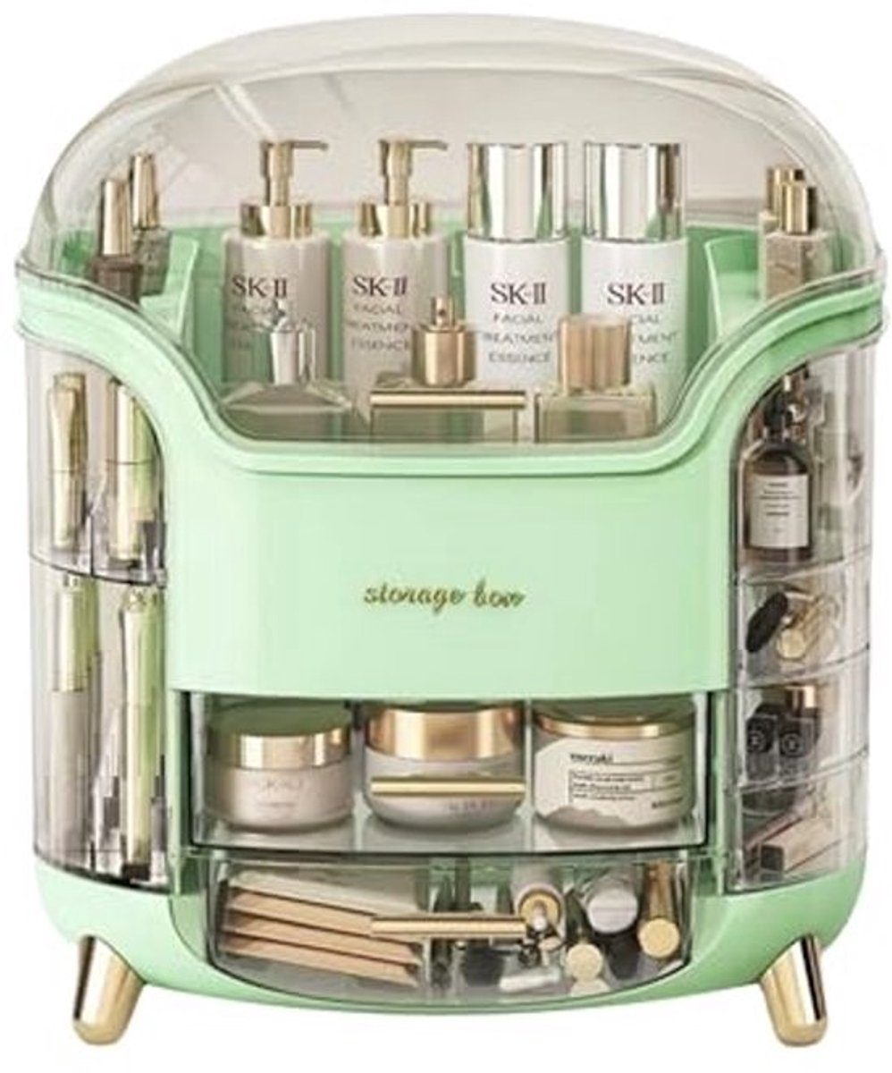 Draagbare make-up organizer met laden en deksel - Multifunctionele cosmetica en sieraden opslag