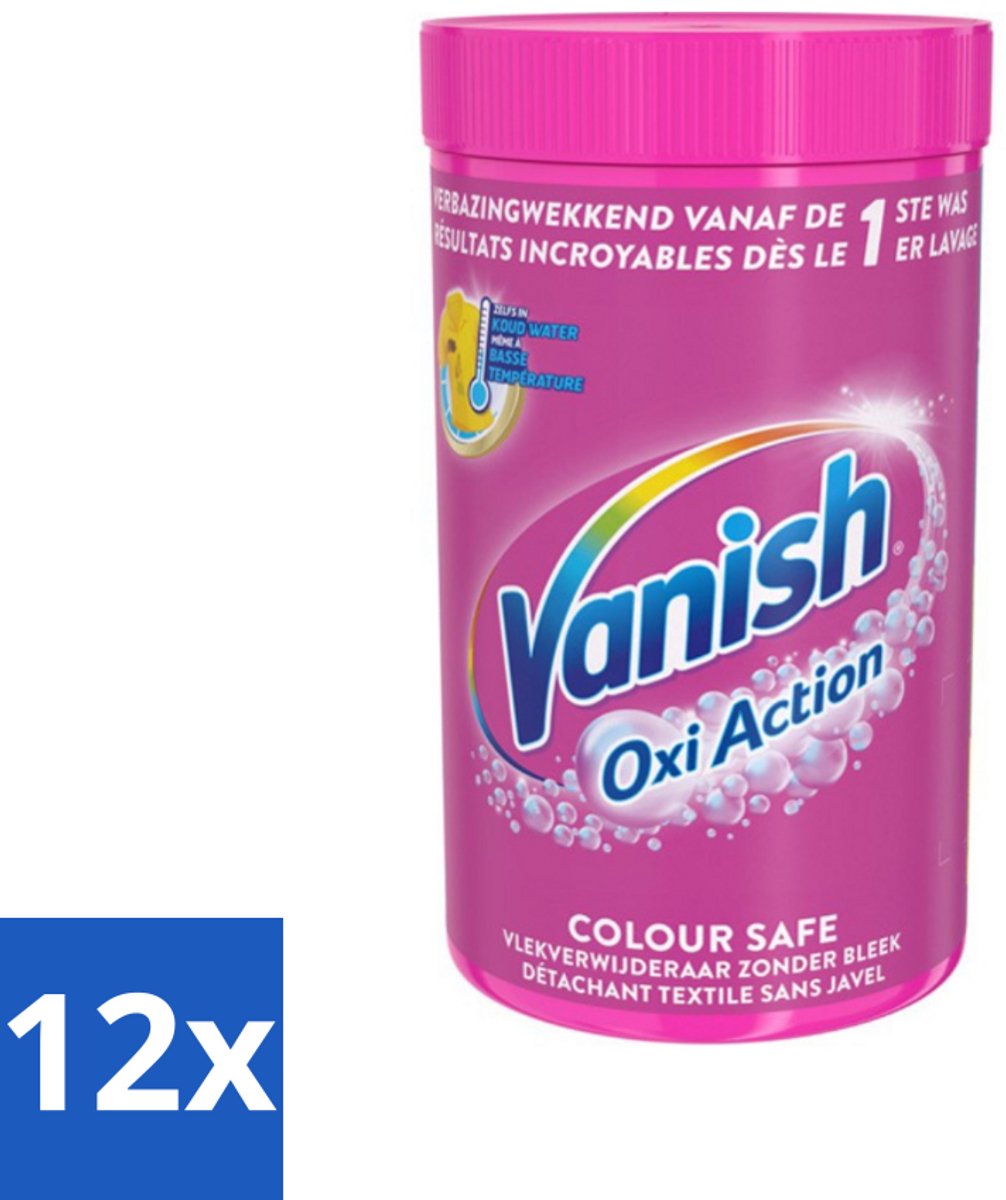 12 x Vanish Oxi Action - Veilige Kleur - Vlekkenverwijderaar Poeder - Zonder Bleek - Gekleurde Was - 1.5 Kg - Vlekkenverwijderaar - Waspoeder - Gekleurde Was - Wasmiddel - Vlekken Verwijderen