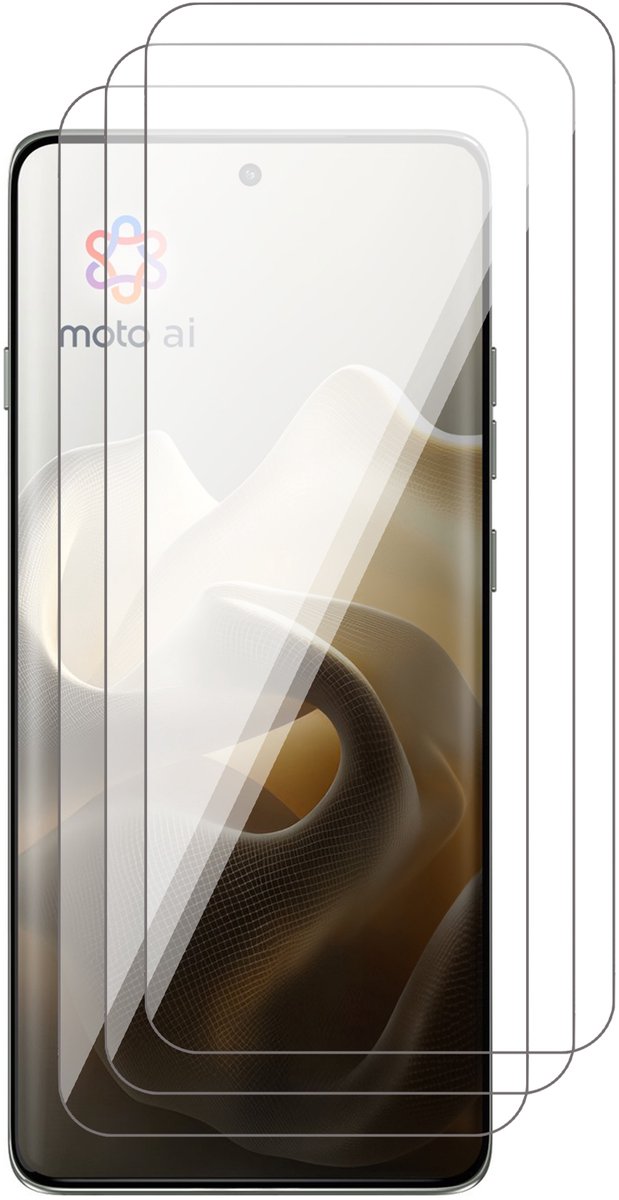 Screenprotector geschikt voor Motorola Moto Edge 60 Pro – 3 Stuks – UltraClear Gehard Glas – Case Friendly – 9H Krasbestendig