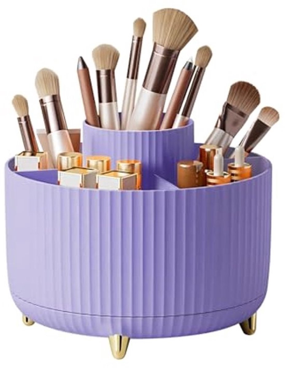 Roterende Make-up Organizer met Grote Capaciteit | 360° Make-up Borstelhouder voor Badkamer en Bureau