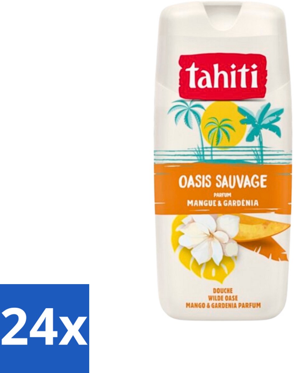 24 x Tahiti - Douchegel - Wilde Oase - Mango & Gardenia - 315 ml - Douchegel - Mango - Gardenia - Tropische Geur - Hydraterende Douchegel