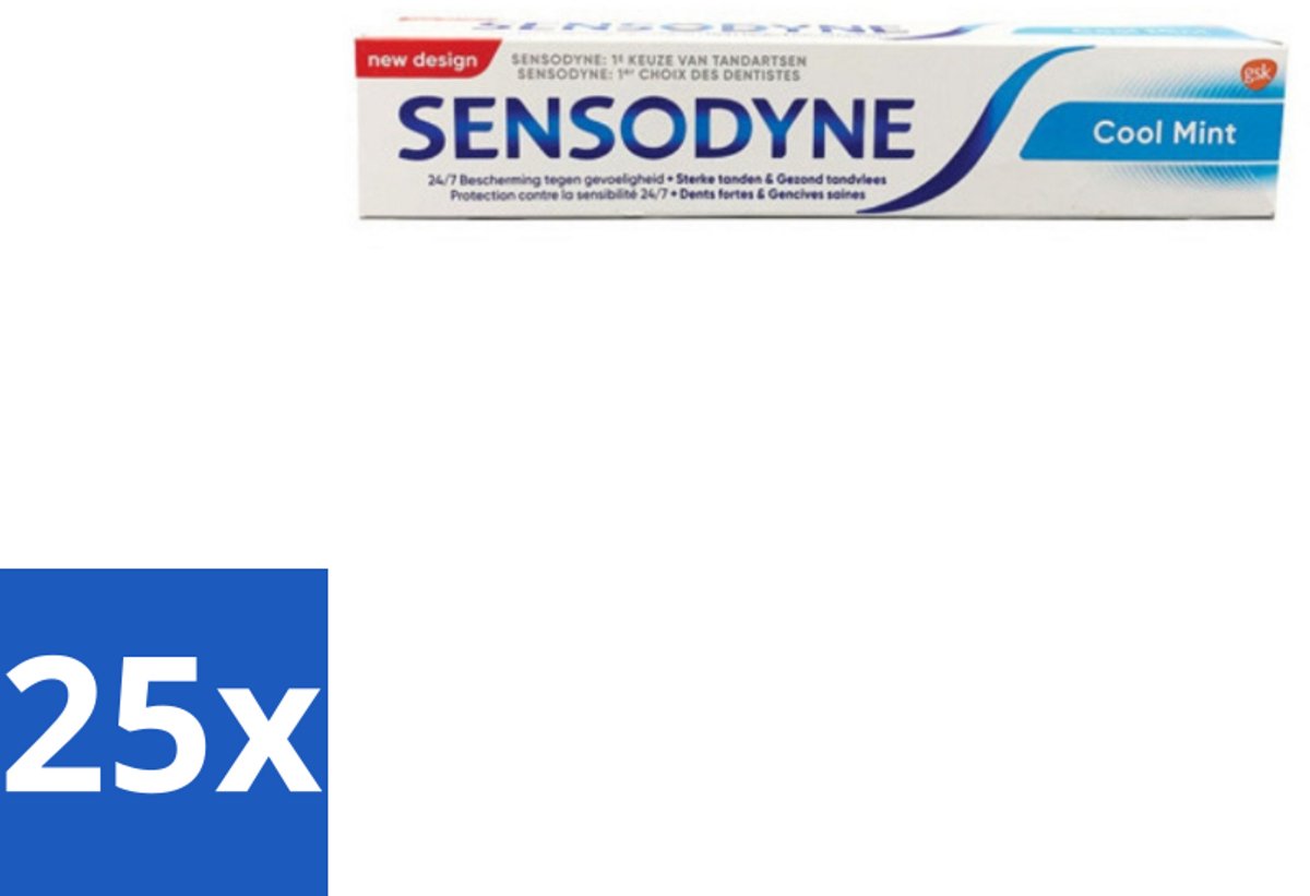 25 x Sensodyne - Tandpasta - Cool Mint - Gevoelige Tanden - 75 ml - Gevoelige Tanden - Tandgevoeligheid - Cool Mint - Tandpasta - Tandgevoeligheid Verlichten