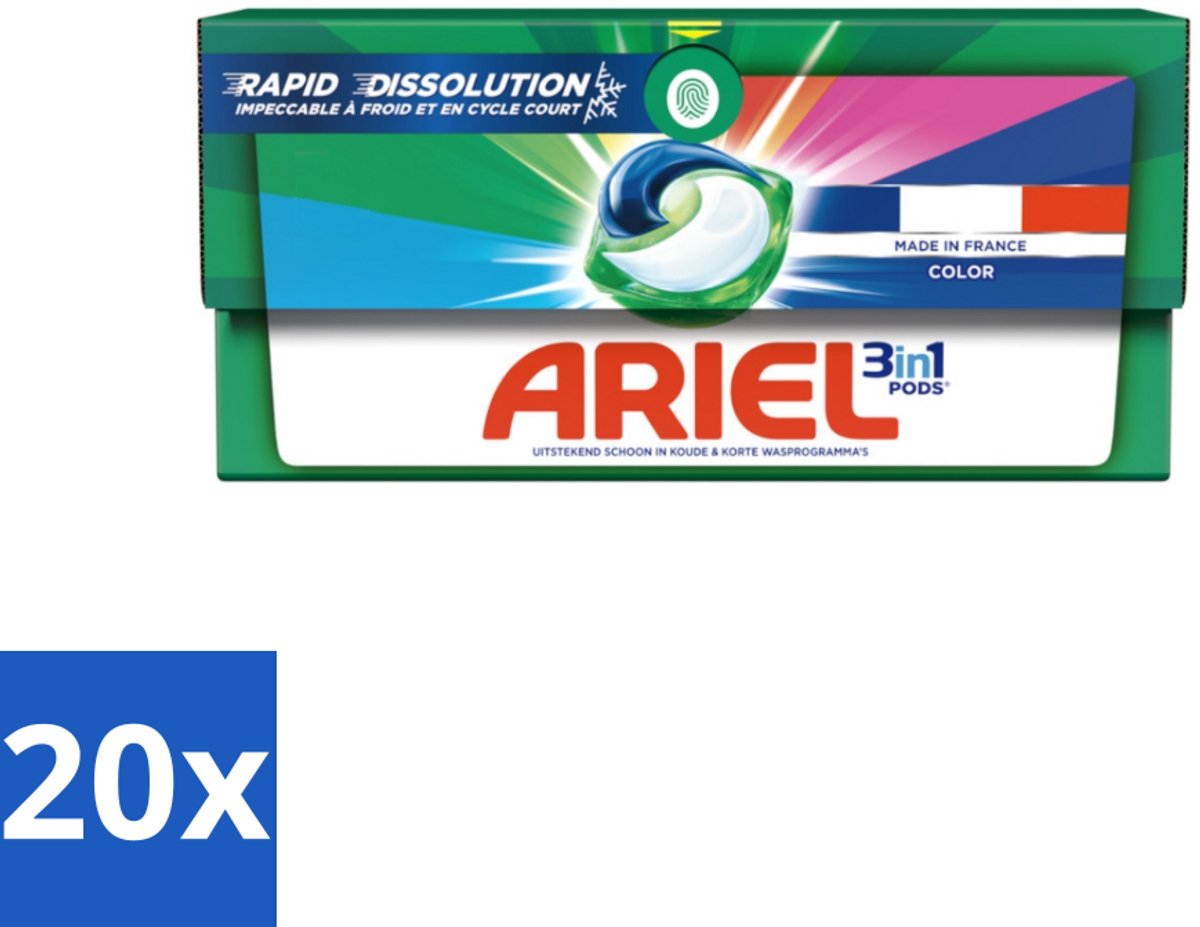20 x Ariel Color - Wasmiddelcapsules - 3in1 Pods - Gekleurde Was - 19 Wasbeurten - Wasmiddelcapsules - Gekleurde Was - 3 In 1 - Wasbeurten - Vlekverwijdering