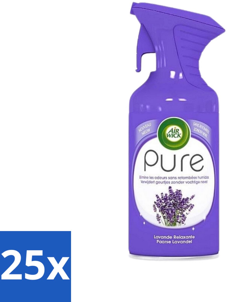 25 x Air Wick - Luchtverfrisser Spray - Paarse Lavendel - 250ml - Luchtverfrisser - Lavendel - Geur - Geurverfrisser - Luchtverfrisser Spray