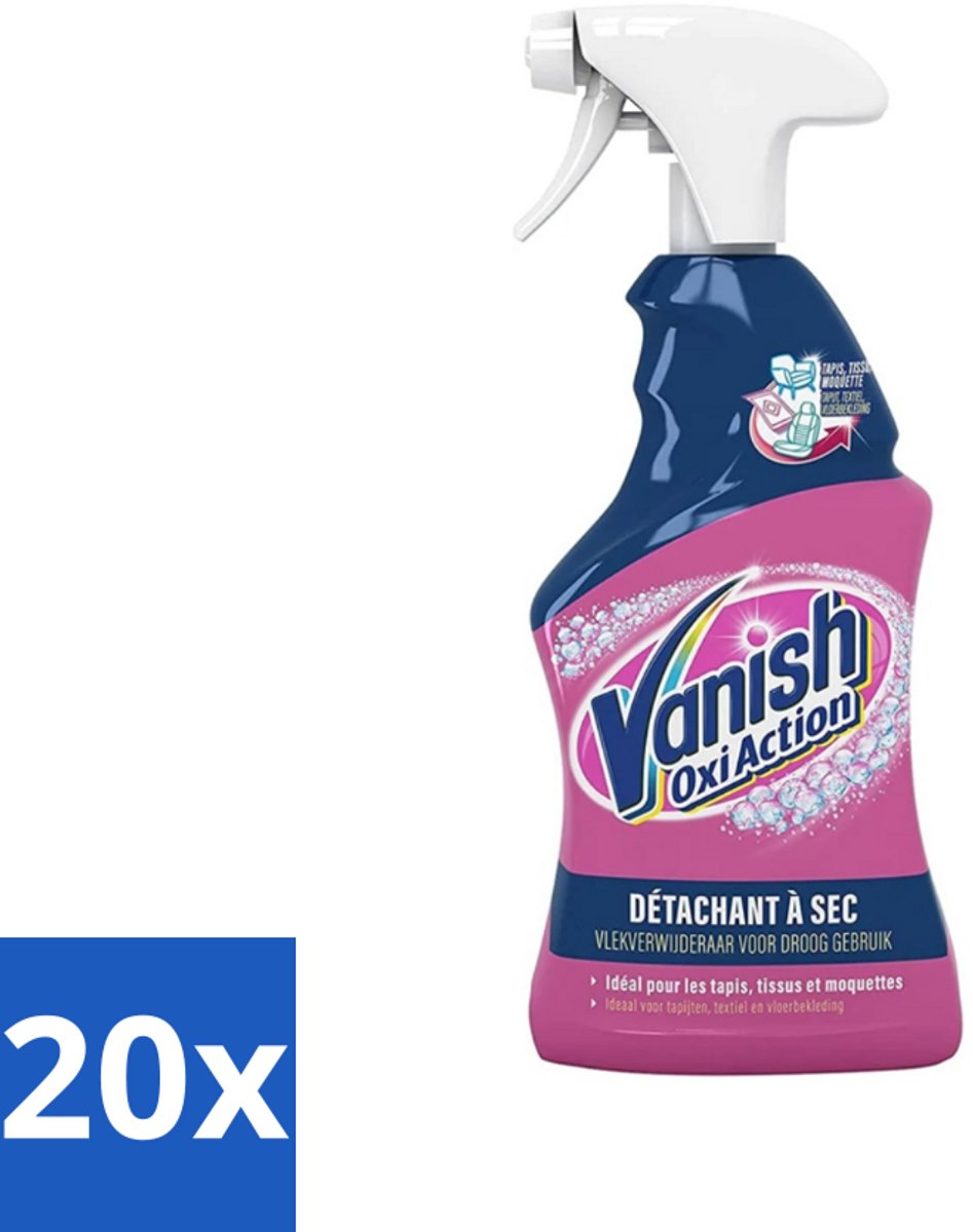 20 x Vanish Oxi Action - Vlekkenverwijderaar Spray - Voor Tapijt. Textiel & Vloerbekleding - 500 ml - Vlekkenverwijderaar - Tapijt Reinigen - Textiel Reinigen - Vlekken Verwijderen - Vlekken Op Kleding