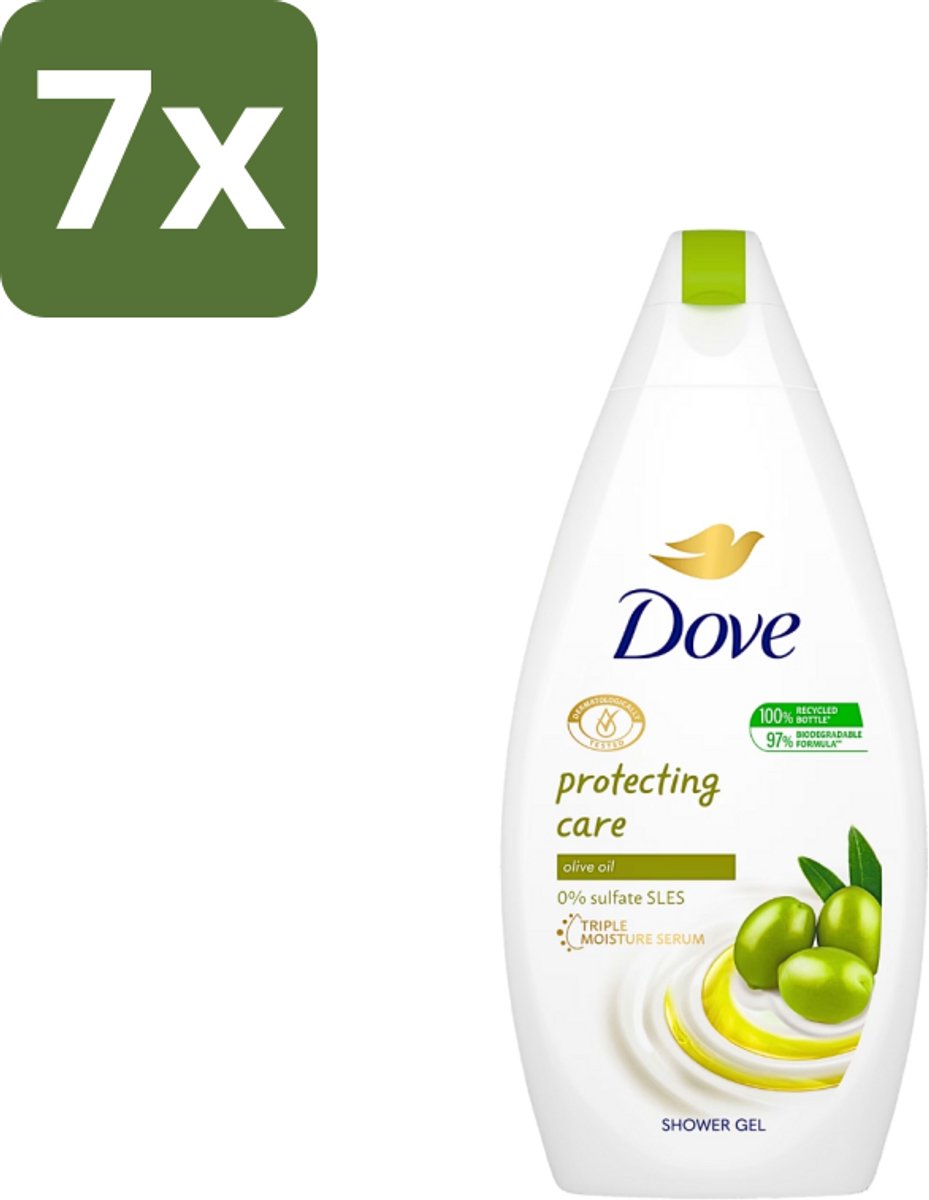 7 x Dove Protecting Care - Douchegel - Olijfolie - Sulfaatvrij - 450 ml - Douchegel - Olijfolie - Huidverzorging - Sulfaatvrije Douchegel - Hydraterende Crème
