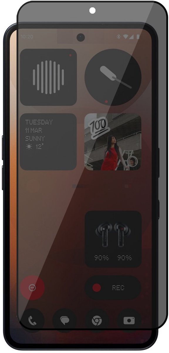 Privacy Screenprotector geschikt voor Nothing Phone 3a Pro – Full Cover Gehard Glas – Anti Inkijk – Privacy Filter
