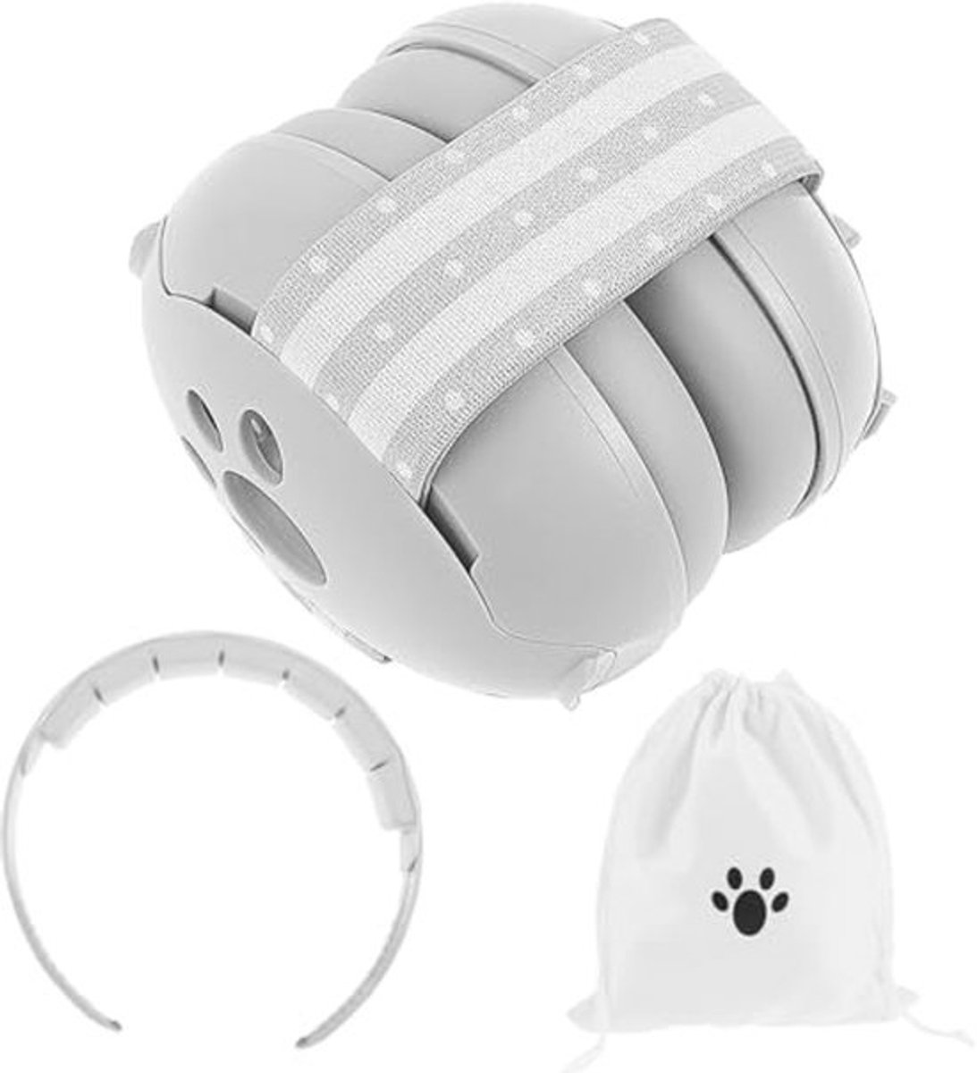 Gehoorbescherming voor baby's - 2-in-1 babyhoofdtelefoon met verstelbare hoofdband en gevoerde oorbeschermers