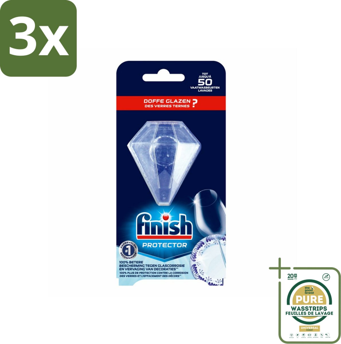 3 x Finish Glans Protector - Grootverpakking - Glasbescherming - Serviesbescherming - Corrosiebestendig - Glansbehoud - Vaatbescherming