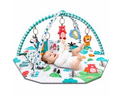 BOTC Babygym met Speelboog – Babyspeelmat 110x100 cm – Zacht Speelkleed met Hangend Speelgoed – Baby Gym 0-18 Maanden – Jungle