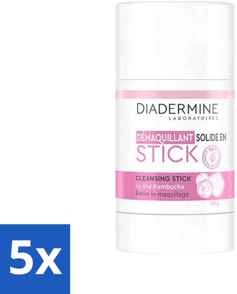 5 x Diadermine - Essential Care - Cleansing Stick - Kombucha - 40g - Huid Reinigen - Huid Verzorgen - Kombucha Thee - Huid Reinigingsstick - Natuurlijke Huidverzorging