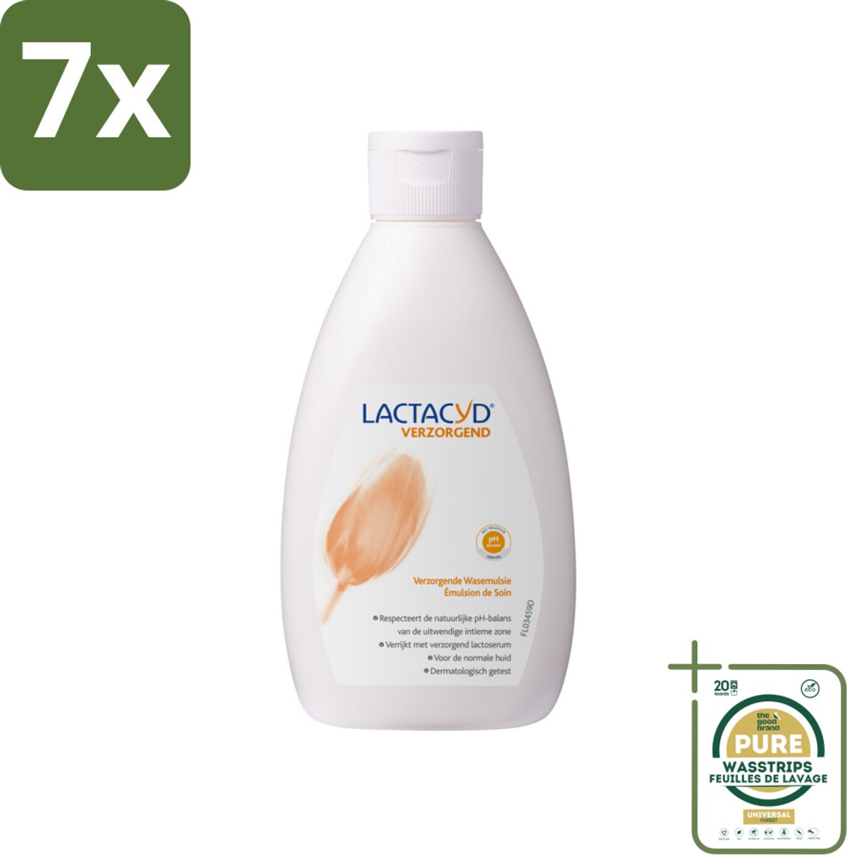 7 x Lactacyd – Verzorgende Wasemulsie – pH-vriendelijk – 300 ml - Grootverpakking - Intieme Wasemulsie - Verzorgende Wasemulsie - PH-vriendelijk - Melkzuur - Lactoserum