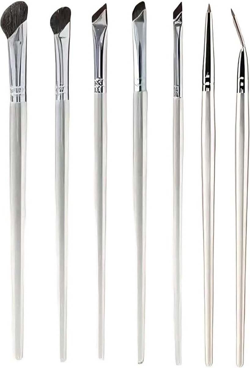 Professionele 7-delige make-upkwastenset voor ogen en wenkbrauwen, inclusief eyelinerkwast, wenkbrauwkwast en precisiekwasten voor perfecte make-uplooks