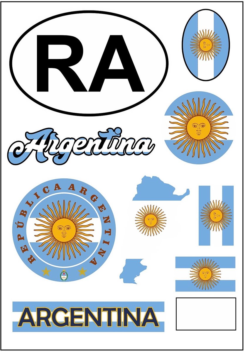 Elzusha - Sticker Set Argentinië - Multicolour - 10 Stuks