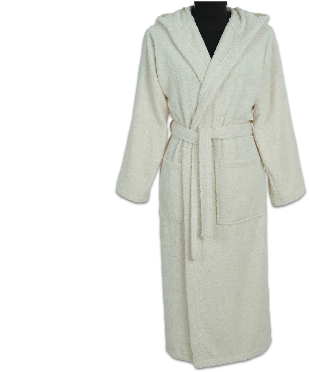 Elzusha - Luxe Badjas met Capuchon - 100% Katoen - Beige
